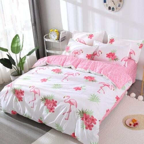Bedclothes Hot Flamingo Pattern Bedding Set Duvet Cover Single,Double Person,Full,Queen,King High Quality Home Textile Bed Cover
