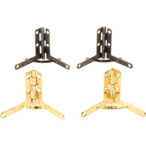 4Pcs Jewelry Gift Wine Case Watch Box Wood Lid L 90°Support Spring Hinge Furniture Spring Hinges For Boxes 33*30mm With Screws