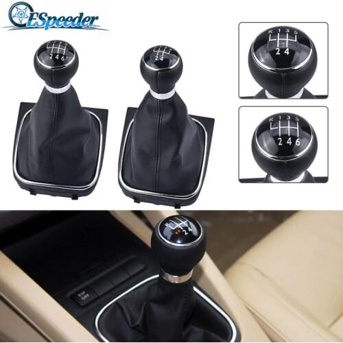 ESPEEDER Car 5 /6 Speed Gear Shift Knob Dustproof Cove For VW Golf /MK6 2009-2012 PU Leather Shift Knob Gaitor Cover