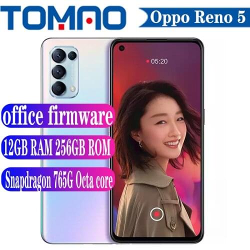 Original Official New Oppo Reno 5 5G mobile phone 8GB 12GB RAM 128GB 256GB ROM Snapdragon 765G 90Hz 4350mAh Battery 64MP Camera