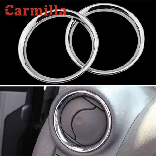 Car-Styling Chrome Air Vent Decoration Circle Air Outlet Sequins Sticker for Micra March K13 2011 2012 2013 2014 2015 2016 2017