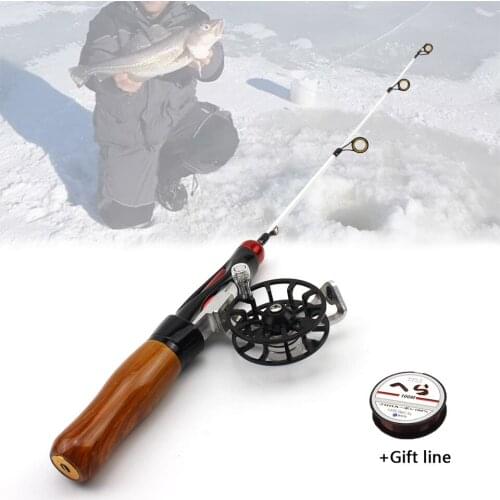 57cm Ice Fishing Rods Portable Pocket Winter Fishing Rods Combo Pen Pole Lures Tackle Spinning Casting Hard Rod