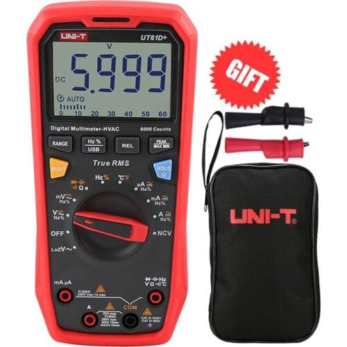 UNI-T UT61E+ 1000V 20A Digital Multimeter 22000 Counts Display NCV hFE Auto Range Voltage Current High Precision Tester USB