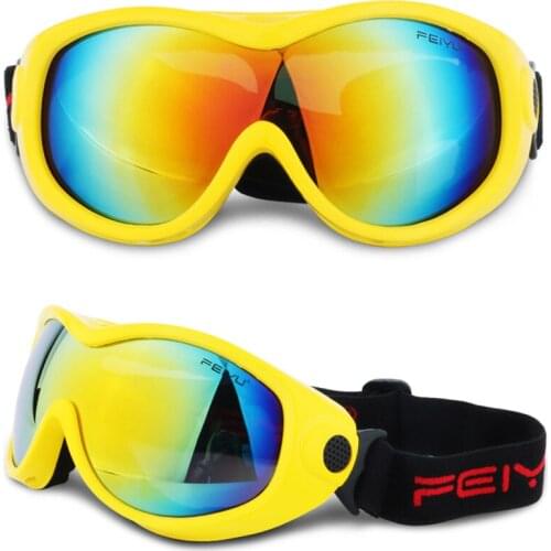 Windproof Single Lens Winter Outdoor Sports Equipment Eyewear Adults Kids Ski Goggles Snow Glasses UV400 Snowmobile 12 Colors