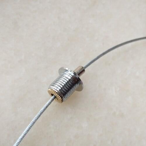 1.0-2.0mm steel wire rope fixator steel Cable Grip Wire Clip Cord Grip wire lock for office lighting pendant lamp use
