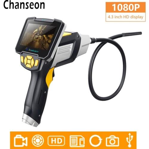 1080P HD Industrial Endoscope Camera 4.3-inch Digital LCD Screen In Surveillance Cameras Professional Car Inspection Borescope