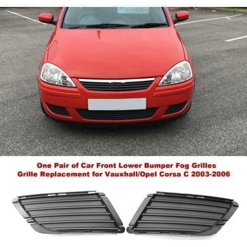 2pcs Car Front Lower Bumper Fog Grilles Grille Replacement for Vauxhall/Opel Corsa C 2003-2006 Auto accessories