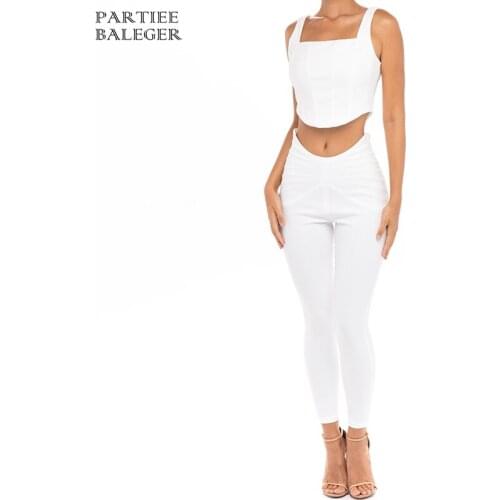 PB Free Shipping Two Pieces Set Sexy Sleeveless Striped Patchwork Design Celebrity Party Bandage Suit