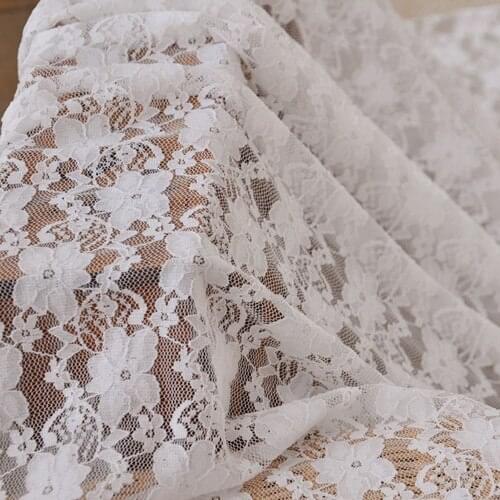 Black, White, Red, Commonly Used Models Of Small Wild Flowers Stretch Lace Fabric garment accessories Width Of 140cm