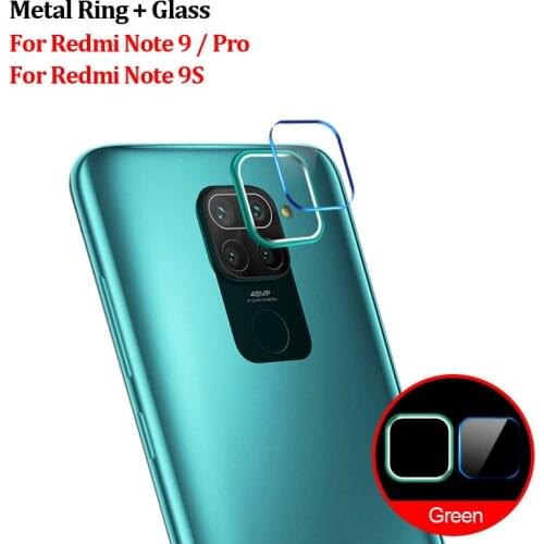 For Redmi Note 9 Pro Camera Protector Glass+Metal Ring Camera Lens Protection For Xiaomi Redmi Note 9 s Note 9s Ring Cover Case