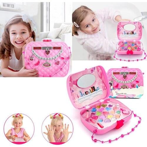 Girls Pretend Play Simulation Eye Power Cosmetic Tote Bag Makeup Tools Kit Toy Children Education Toys For Kids Birthday Gift