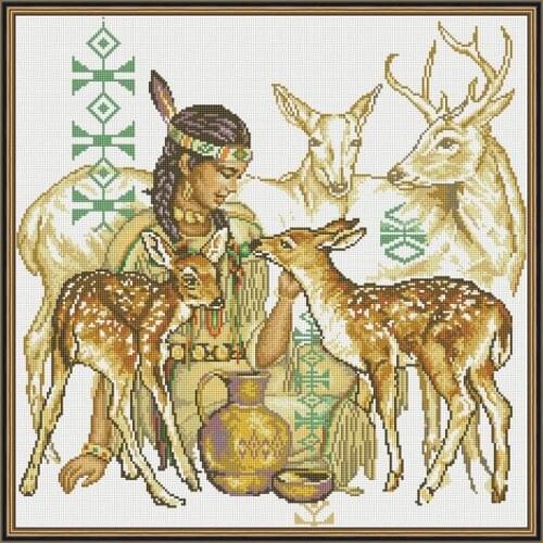 Everlasting Love A Maiden Feeding A Deer Chinese 5d Diamond Painting Full Square Christmas Decorations For Home Wedding Gift
