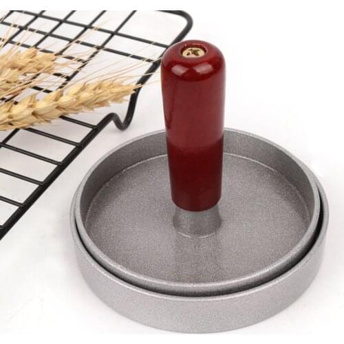 Aluminum Alloy Round DIY Mold Burger Meat Press Hamburger With Plastic Handle Manual Non-stick Coating