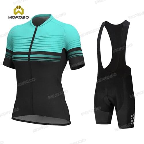 Summer 2021 Woman Short Cycling Jersey Set MTB Road Bicycle Clothing Breathable Mountain Bike Clothes Quick-Dry Cycling Set