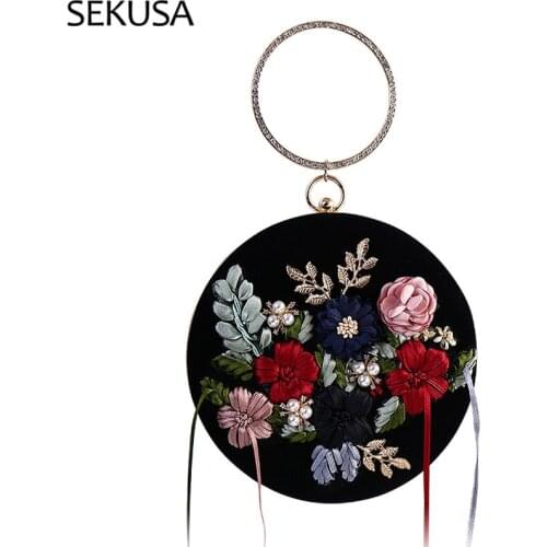 Flower Fashion Ball Design Evening Bags Party Diamonds Metal Day Clutch Leaf 2021 Female Wedding Purse