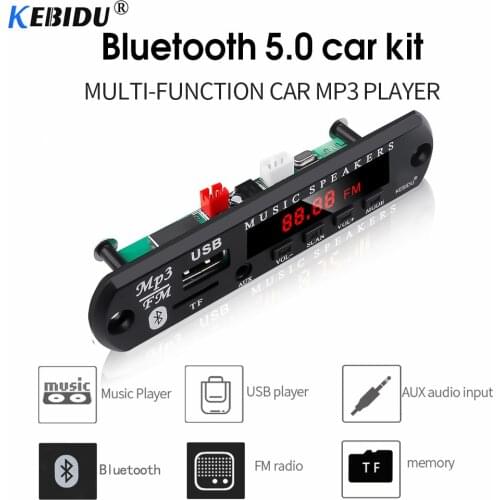 Kebidu 5V 12V MP3 Player Decoder Board Module For Car Wireless Bluetooth 5.0 Amplifier TF Radio USB Audio DIY Speaker Car Kit