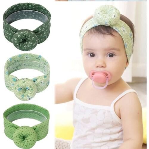 Baby Girls Nylon Headbands 3Pcs Set Newborn Turban Bows Hair Band Elastic Birthday Hair Accessories for Kids Toddlers Infants
