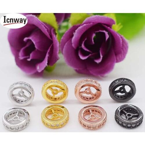 Wholesale 5pcs Rhinestone inlay silver Plated vehicle wheel distance piece 10cm For DIY bracelet necklace Free shipping icnway