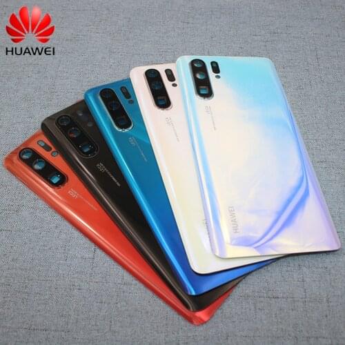 Original Huawei P30 Pro Battery Back Cover Glass Rear Door Housing Panel Phone Back Replacement For Huawei P30 With Camera Lens