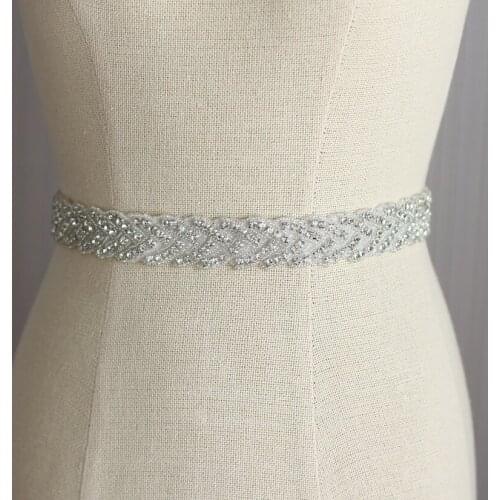 Bridal dresses belt wedding Sash luxury diamond crystal slim Bride 's Ribbon belts sparkling rhinestone Long and thin sashes