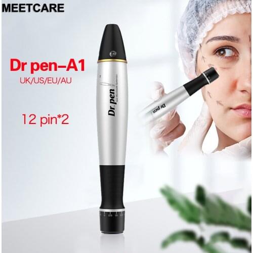 Wired A1 Electric Derma Pen Skin Care Kit Tools Micro Needling Pen Mesotherapy Auto Micro Needle Roller with 12 needles