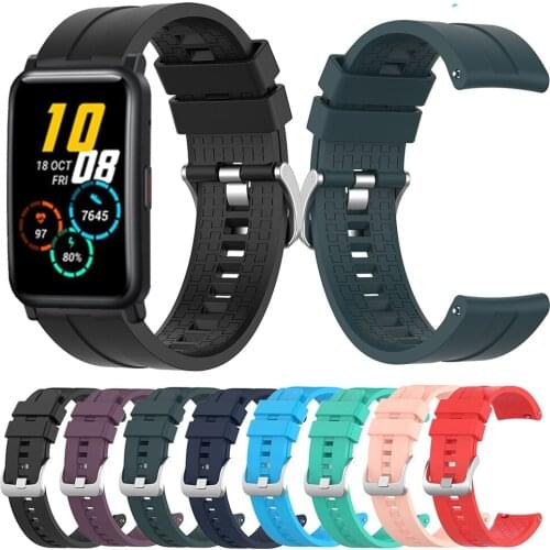 Silicone Wrist Strap For Huawei Honor Watch ES Smart Watch Band Replacement Watchband For Xiaomi Haylou LS02 Bracelet Belt