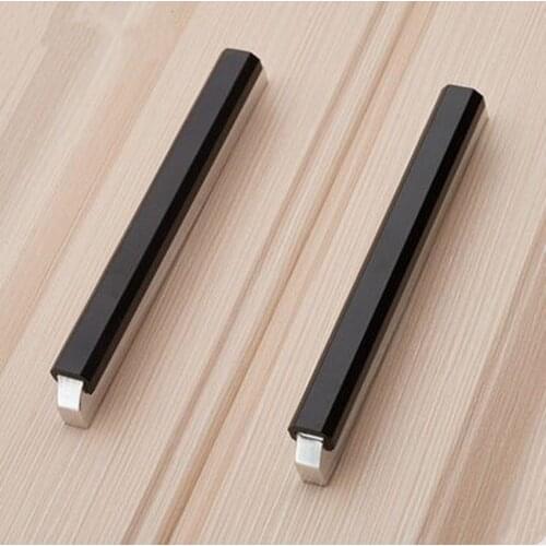 64mm 96mm modern simple furniture handles shiny silver kitchen cabinet dresser door handles chrome black drawer tv cabinet pulls
