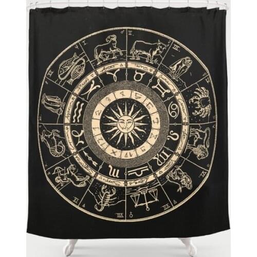 Vintage Astrology Chart Shower Curtain Waterproof Bathroom Decorations Polyester Bathroom Shower Curtain