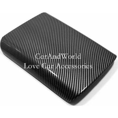 For Hyundai Tucson NX4 2021 2022 Inner Central Driver Armrest Panel Storage Box Frame Cover Trims Carbon Fiber Car Accessories