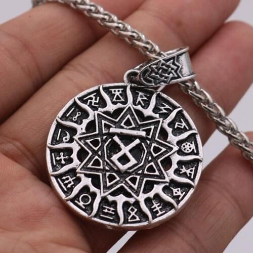 Slavic Pendant Kolovrat Symbol Amulet And Talisman Vintage Star Of Russia Wheel Nordic Viking Runes Jewelry Double Sided