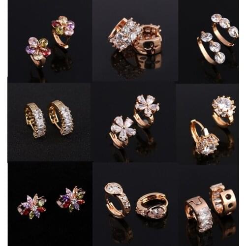 New Multicolor Zircon Circle Earring for Women Fashion Round Small Hoop Earring Set Party Wedding Jewelry Gifts 2020 brincos