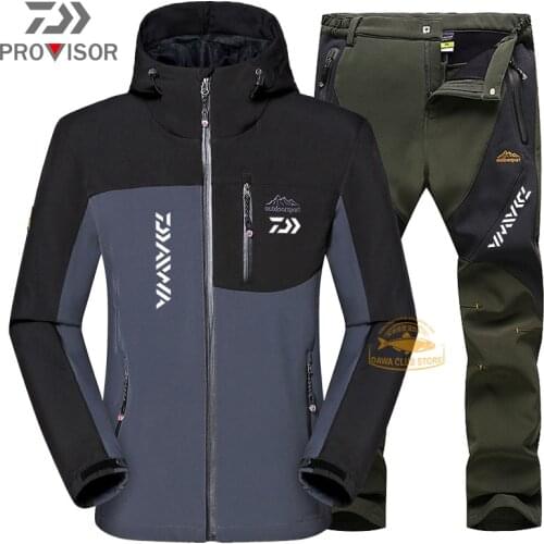 DIAWA Fishing Clothes Winter New Outdoor Mountaineering Windproof Jacket Mens Waterproof Fishing Cold Protection Suit