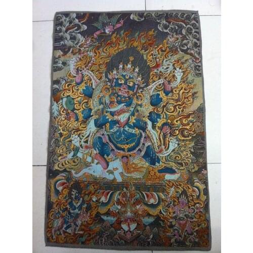 Golden light, Tibet and Nepal beadle kuan Yin thangka exorcism peace and wealth