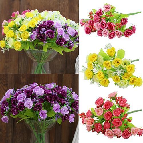 1 Bouquet Artificial Flowers 21 Head Artificial Fake Rose Wedding Party Home Decoration Flower fiori artificiali kwiaty sztuczne