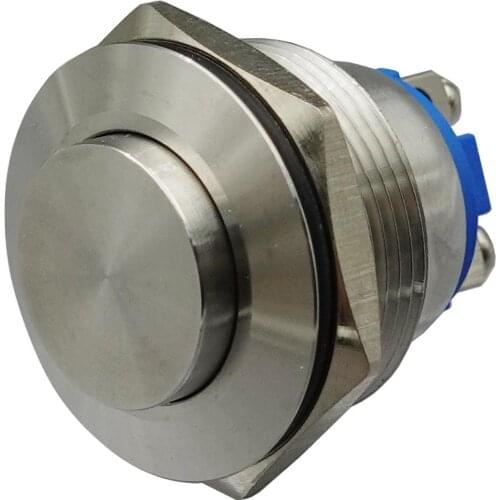 1Pcs 22mm Stainless Steel Momentary Waterproof Metal Button Start Button Switch 2 Feet High Flat Head Screw Foot