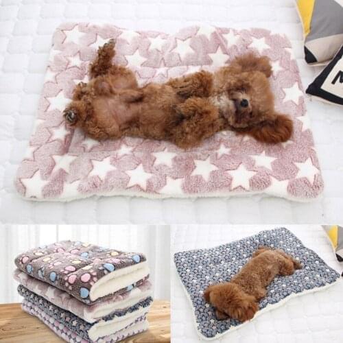 1Pcs Pet Cat Bed Dog Bed Thickened Pet Soft Fleece Pad Blanket Bed Mat Cushion Home Portable Washable Rug Keep Warm