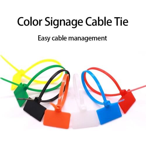100 sheets of 4*150mm nylon color cable tie label plastic circle color cable tie marker cable tie self-locking zipper cable tie