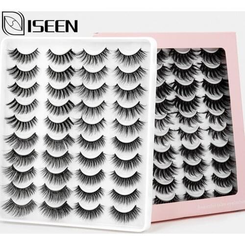 12/20 Pairs 3D Mink Hair False Eyelashes Handmade Natural/Thick Natural False Eyelashes Wispy Makeup Extension Tools