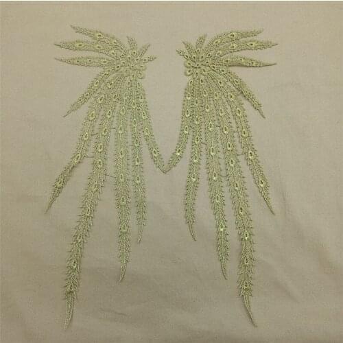 2Pcs Gold Silver Explosion models exquisite gold thread silver line big phoenix lace accessories clothing decoration patch