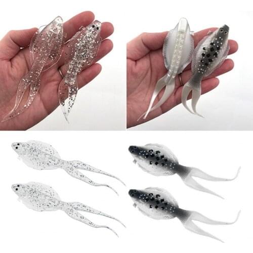 2Pcs/Set 8g 13cm Flatfish Bait Silicone Soft Wear-Resistant Anti-Scratch Crank Lure Baits Outdoor Fishing Supplies