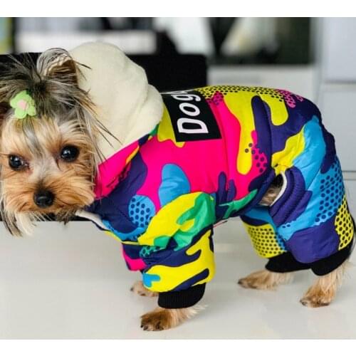 2021 Pet Dog Clothes Winter Warm Dog Windproof Coat Thicken Pet Clothing For Dogs Costume Jumpsuit Hoodies Jacket Pet Supplies