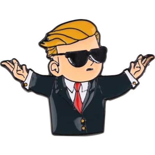 AD644 Patchfan Cartoon Rich Man Metal Enamel Brooch Fashion Badge Pin Clothes Backpack Jewelry Gift