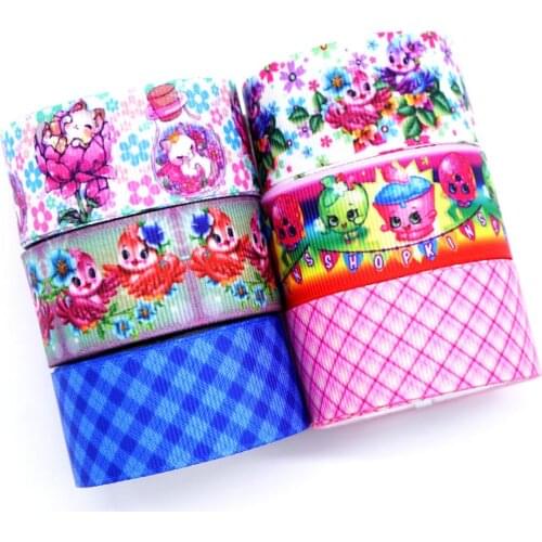 Free shipping 50 yard flower ribbon printed grosgrain ribbon 31508