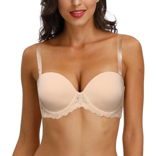 YBCG Sexy Women Bra Push up Side Closure Underwear Lace Bandage Lingerie Plunge Unlined Solid Bra For Women