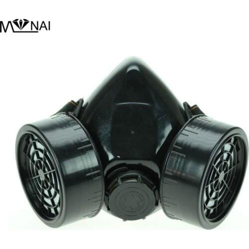 Steampunk Black Respirator 2 Canisters 1 Valve Rave Steam Punk Cos play Industrial Masks