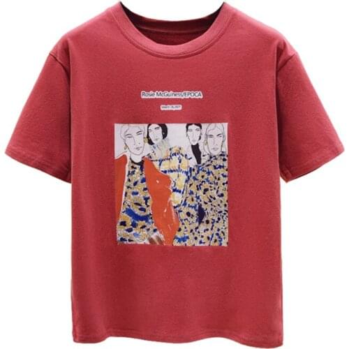 Harajuku Korean T Shirt Women Unisex Fashion Personality Short Sleeve Summer Tops White Round Neck Tee T8657