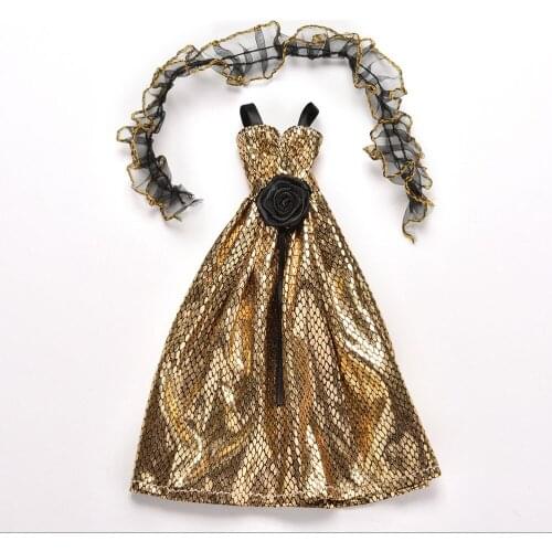 Hot Sale 1 Pcs Crocodile Grain New Arrival Doll Clothes Dress For Doll With Shawl