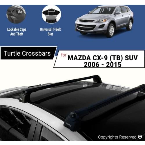 CROSSBARS FOR MAZDA CX-9 (TB) SUV 2007 - 2015 ALUMINUM ALLOY SIDEBARS CAR ROOF RACK LUGGAGE CARRIER BARS SET OF 2