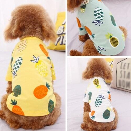 Summer Cute Fruit Print Dog Clothes For Puppy Kitten Pet short sleeves Shirt Soft Cotton Cat Vest