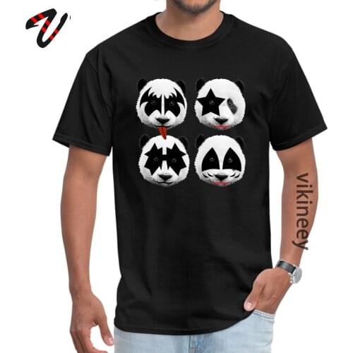 Panda kiss Crazy Labor Day Michael Jackson Crew Neck Men Tops Shirts Indonesia Tops T Shirt Graphic Short Sleeve T Shirts